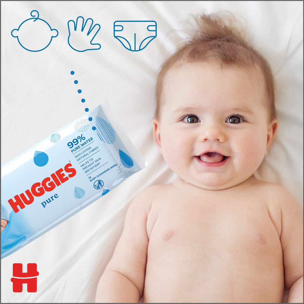 10x HUGGIES® Single Pure Vlažne Maramice 56 Kom