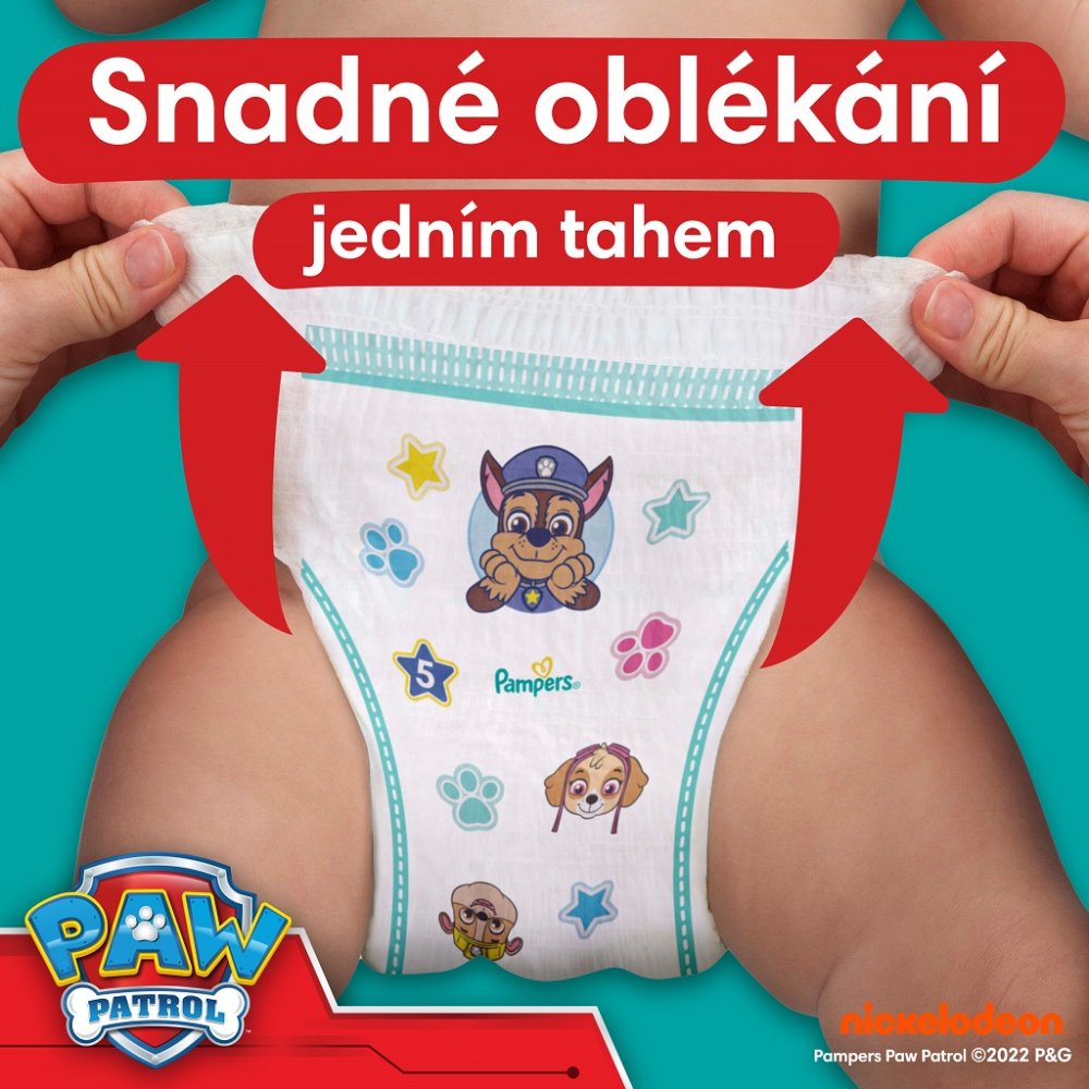 PAMPERS Pleny Kalhotkové Active Baby Pants Paw Patrol Vel. 6 (14-19 Kg) 120 Ks