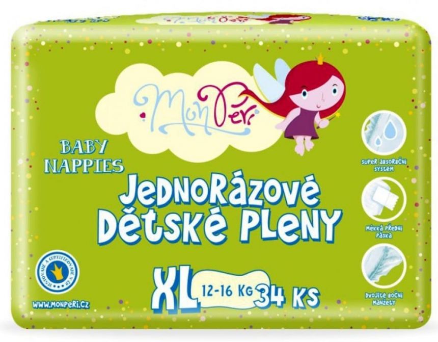 MONPERI Klasik XL Wegwerfwindeln (12-16 Kg) 34 Stk