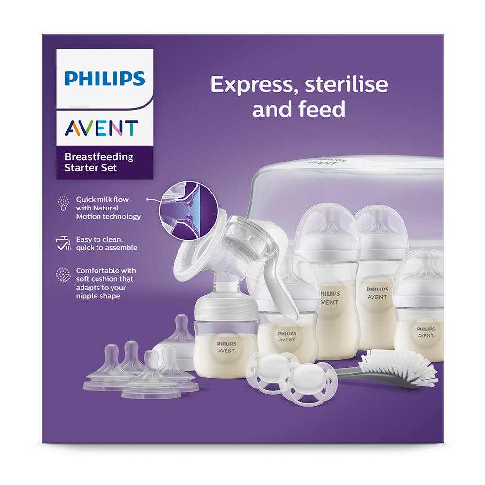 Zestaw Do Karmienia Piersią Philips AVENT Natural Response Z Pompką Ręczną I Sterylizatorem O Mocy Do MW