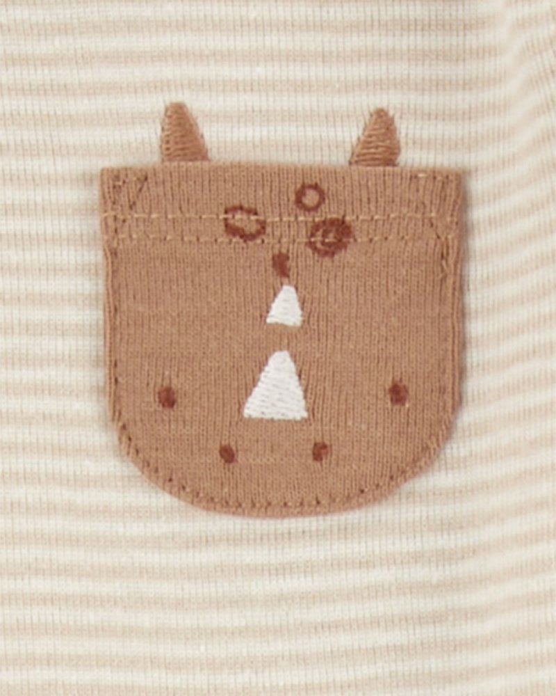 Body à manches longues CARTER'S bleu marine/olive pour garçon, lot de 4 pièces, 9 mois/taille. 74 – Image 4