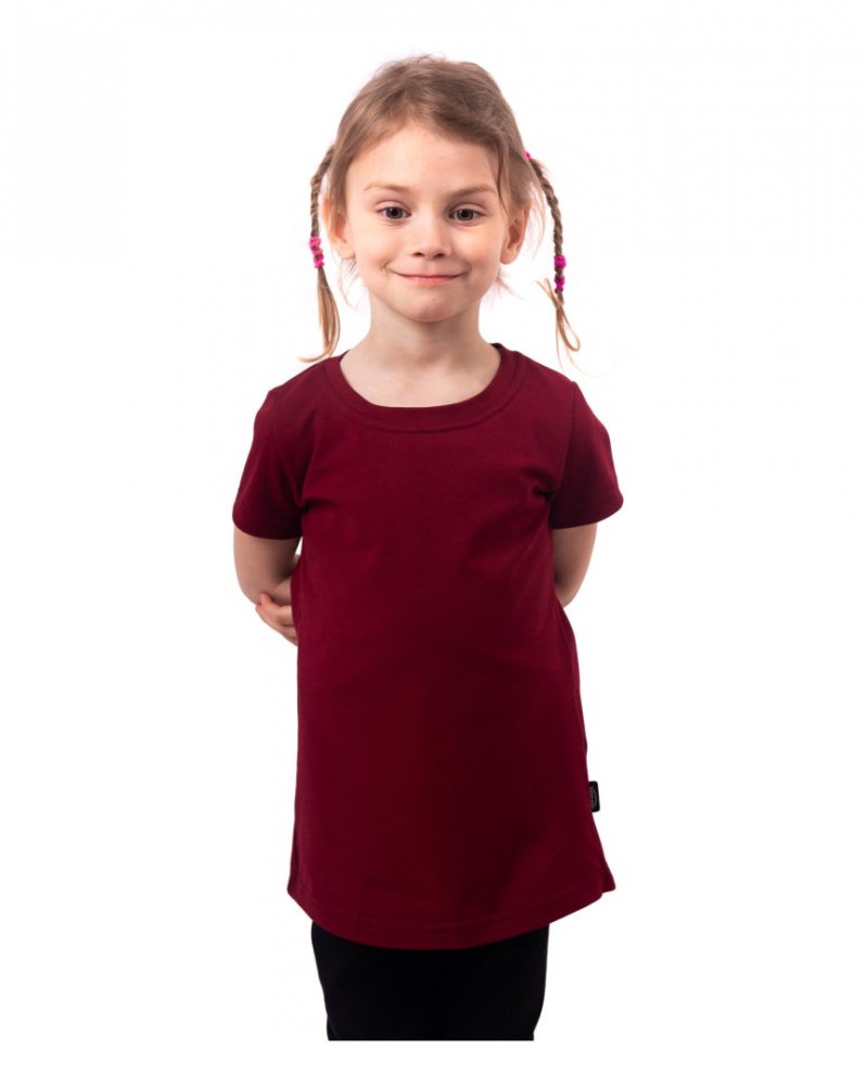T-shirt manches courtes pour filles, bordeaux 134