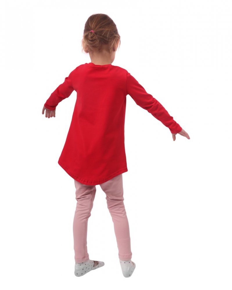 T-shirt bambina, manica lunga, rosso 134 - immagine 4