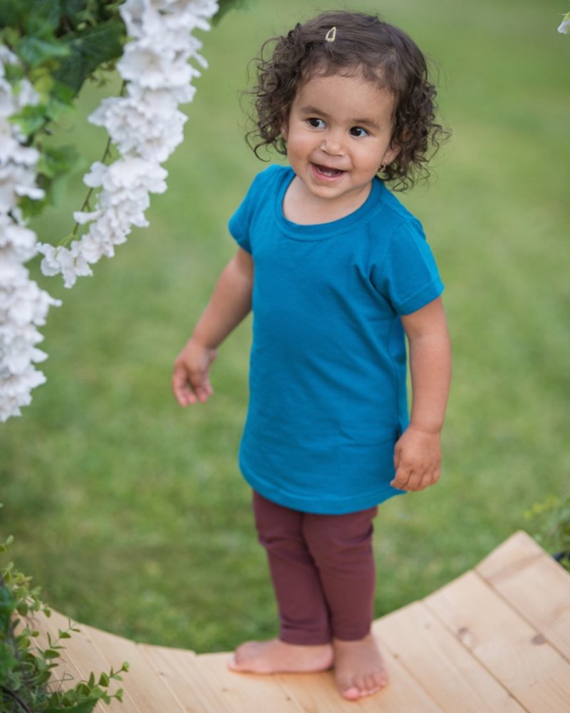 T-shirt manches courtes pour filles, turquoise foncé 110 – Image 4