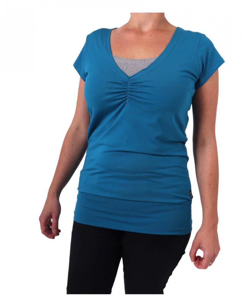 Chemise d'allaitement LEA, manches courtes, turquoise foncé M/L – Image 4
