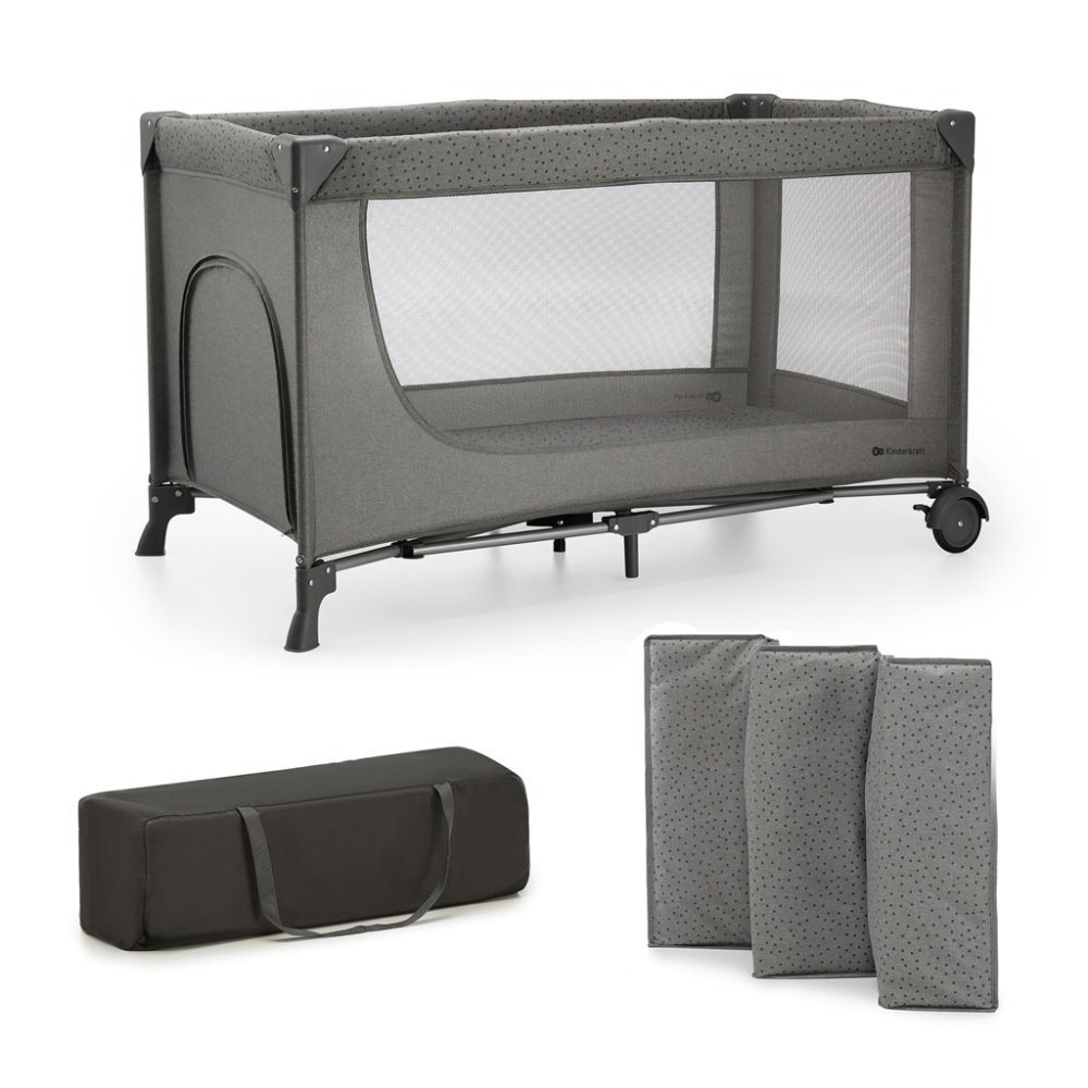 KINDERKRAFT Lettino da viaggio Joy 2 Dark grey