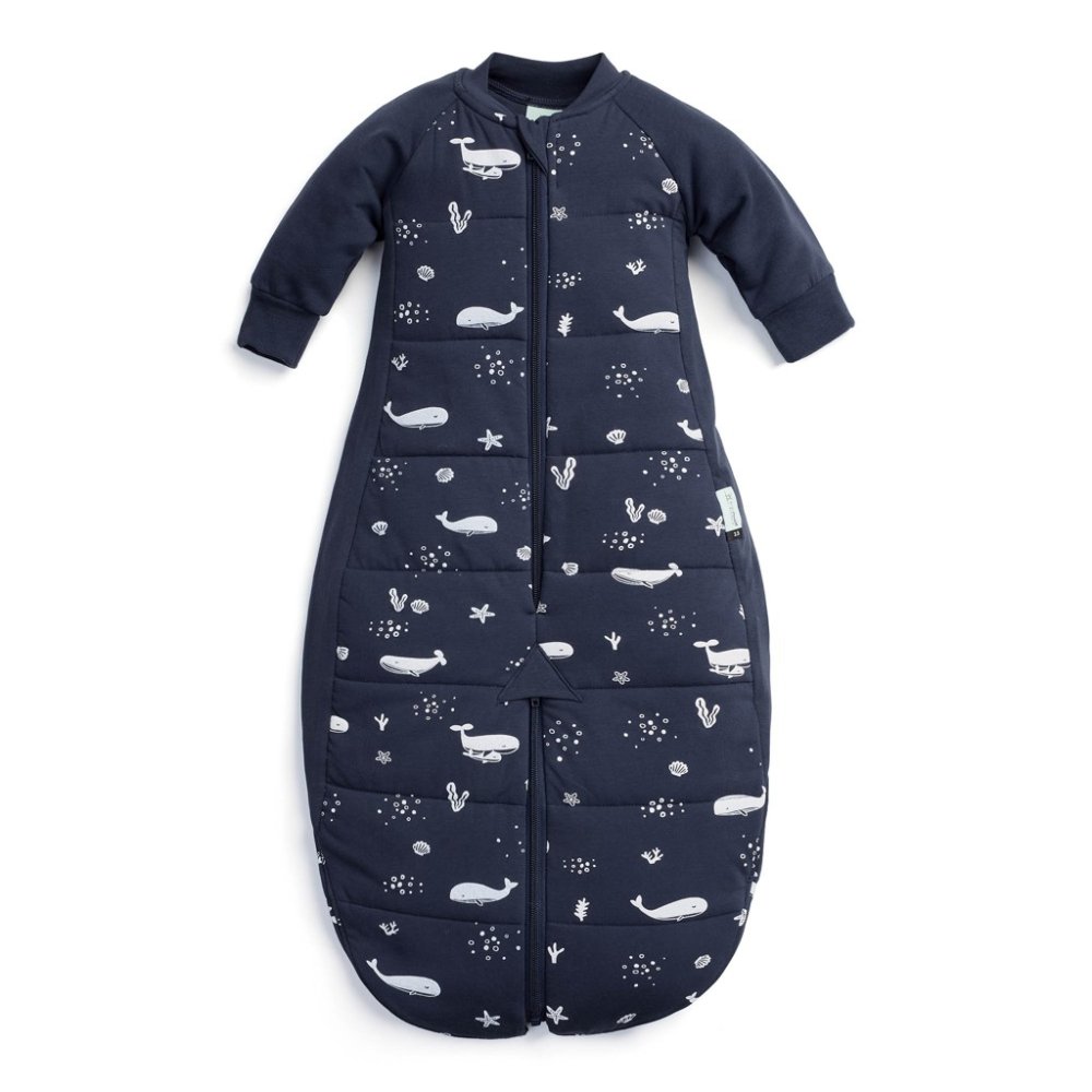 ERGOPOUCH Śpiworek i kombinezon do spania 2w1 bawełna organiczna Suit Whale 3-12 m, 6-12 kg, 2,5 tog
