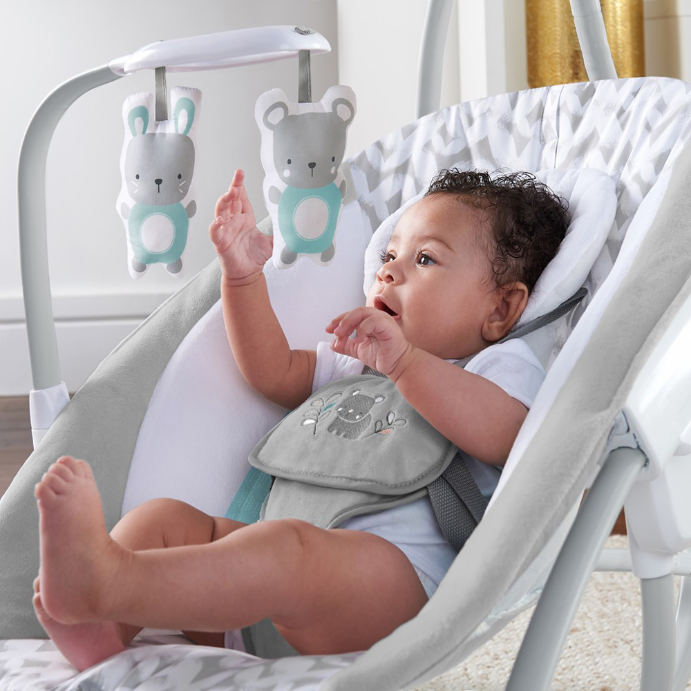 INGENUITY Balancelle grande avec siège vibrant et mélodie USB 2en1 Raylan 0m+ jusqu'à 9 kg – Image 6