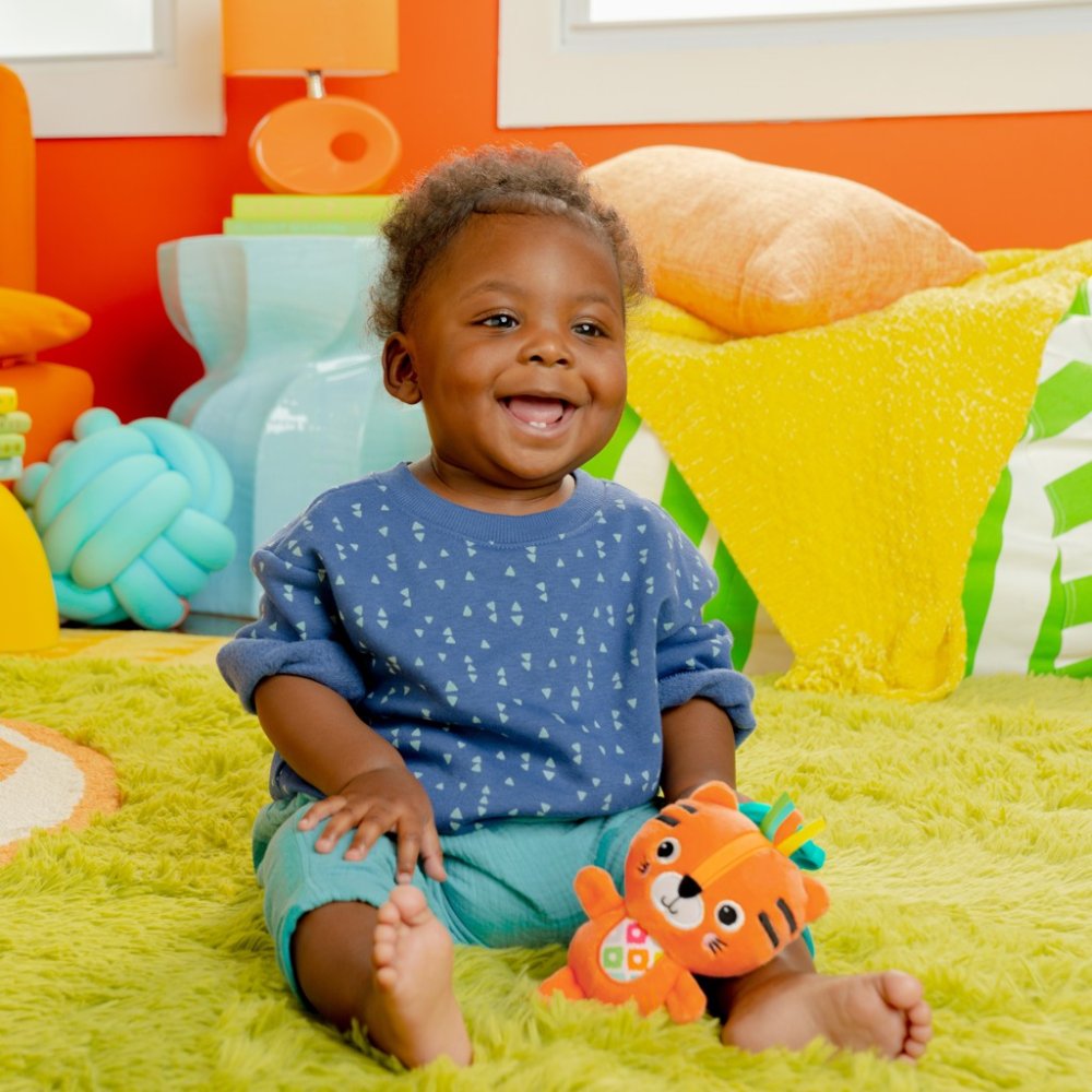 BRIGHT STARTS Sonaglio di peluche con anello a C tigre Jingle Joy™ 0m+ - immagine 7