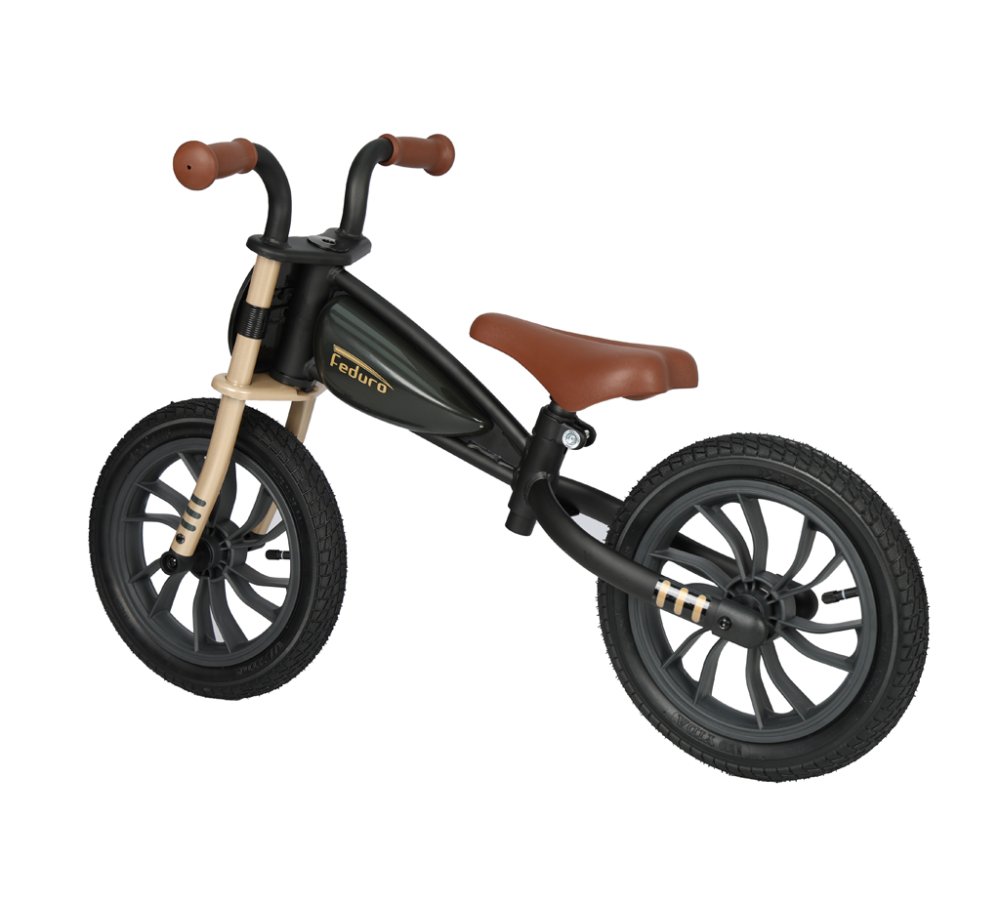 QPLAY Bicicletta senza pedali Feduro Black/Golden, età 3-6 anni - immagine 4