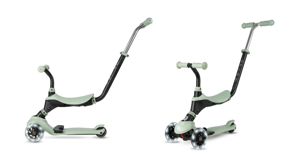 QPLAY Trottinette Sema Pro Green, 5 en 1, avec roues LED, âge 1-6 ans – Image 4