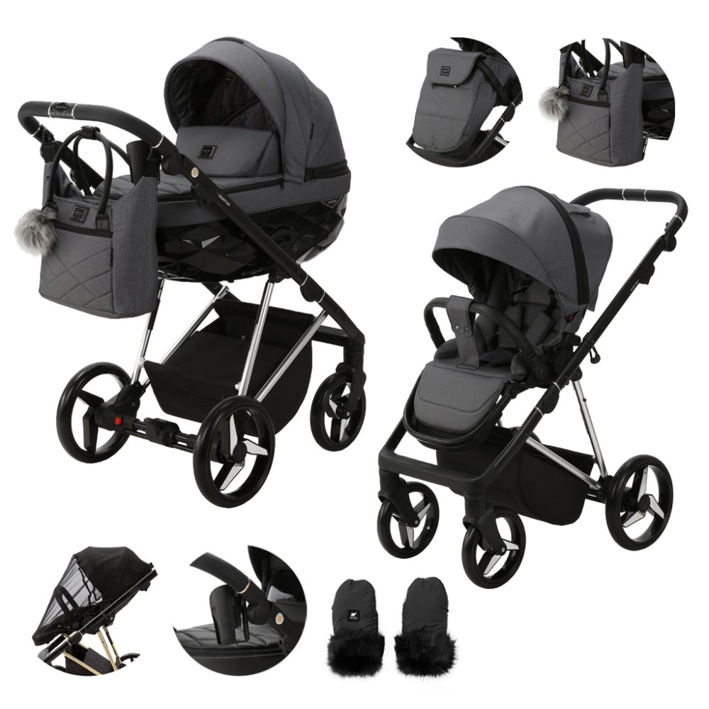 ADAMEX Poussette combinée Quantum Special Edition Graphite/Argent