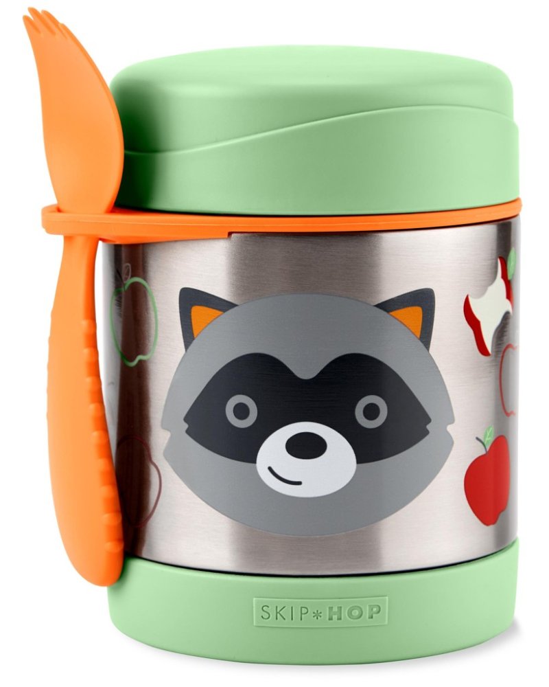 SKIP HOP Zoo Termos per alimenti con cucchiaio/forchetta Procione 325 ml, 3a+