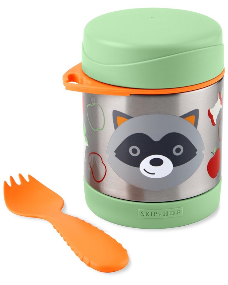 SKIP HOP Zoo Termos per alimenti con cucchiaio/forchetta Procione 325 ml, 3a+ - immagine 3