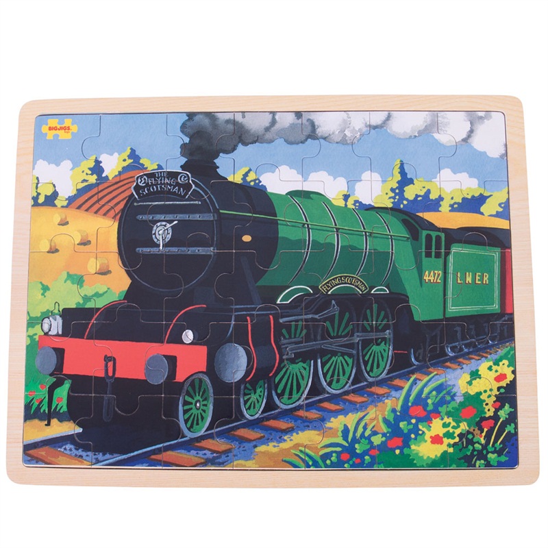Bigjigs Toys Puzzle de madera Tren histórico Flying Scotsman 35 piezas