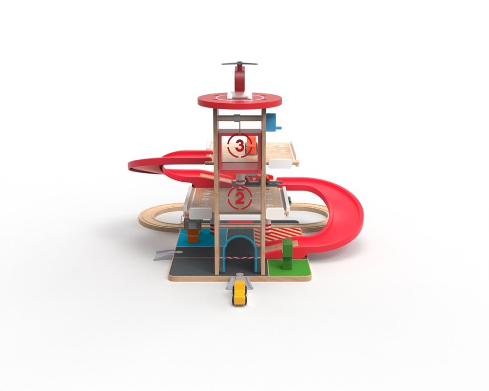 2Kids Toys Drewniany garaż z kolejką - obrazek 4