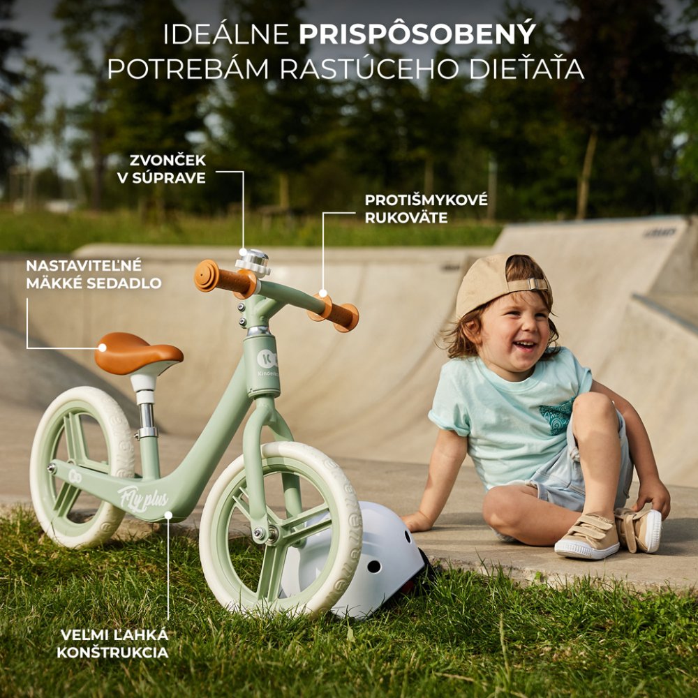KINDERKRAFT Bicicletta senza pedali Fly Plus Fresh mint - immagine 6