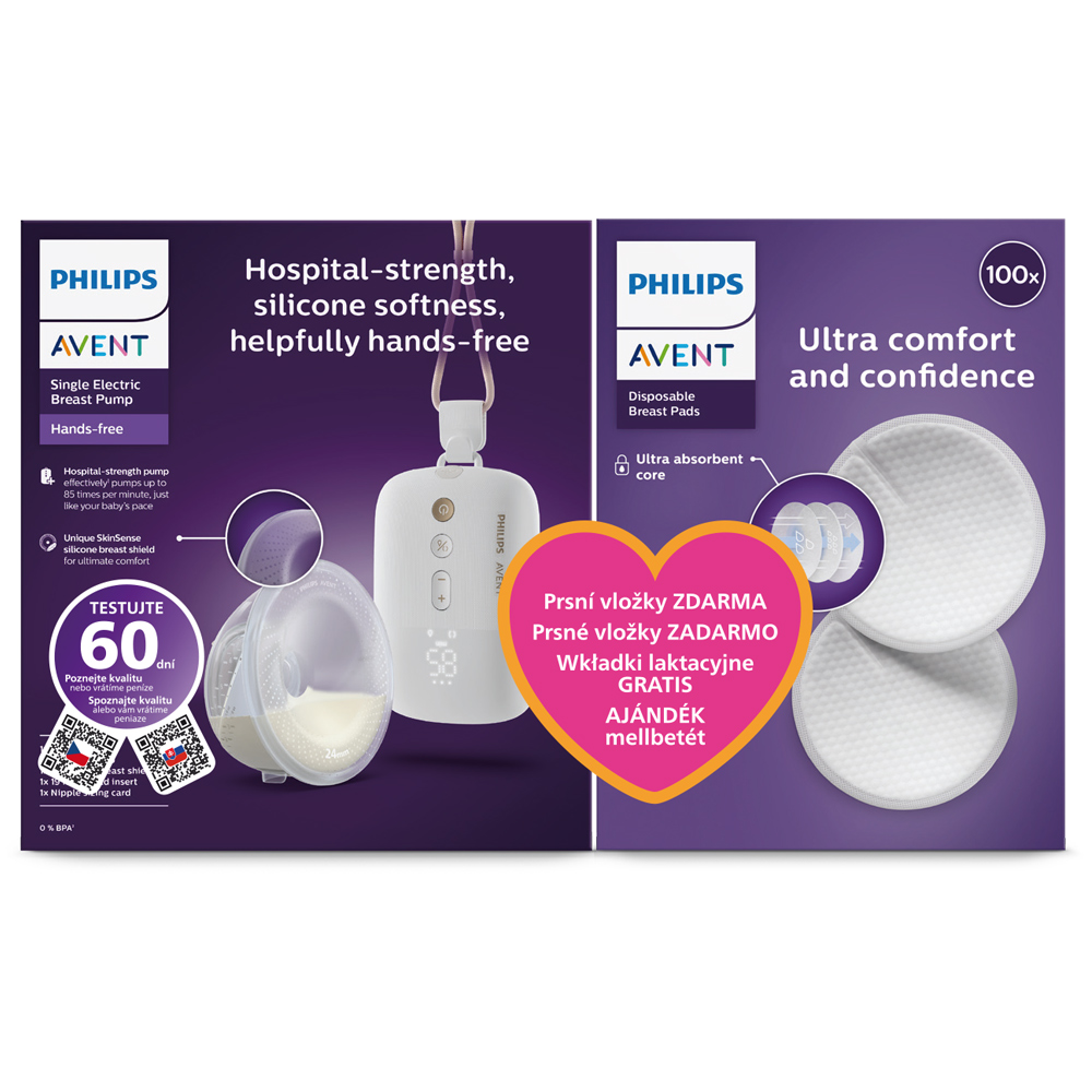 Philips AVENT Laktator elektryczny do mleka matki Hands-Free Premium Plus SCF531/11+Prezent