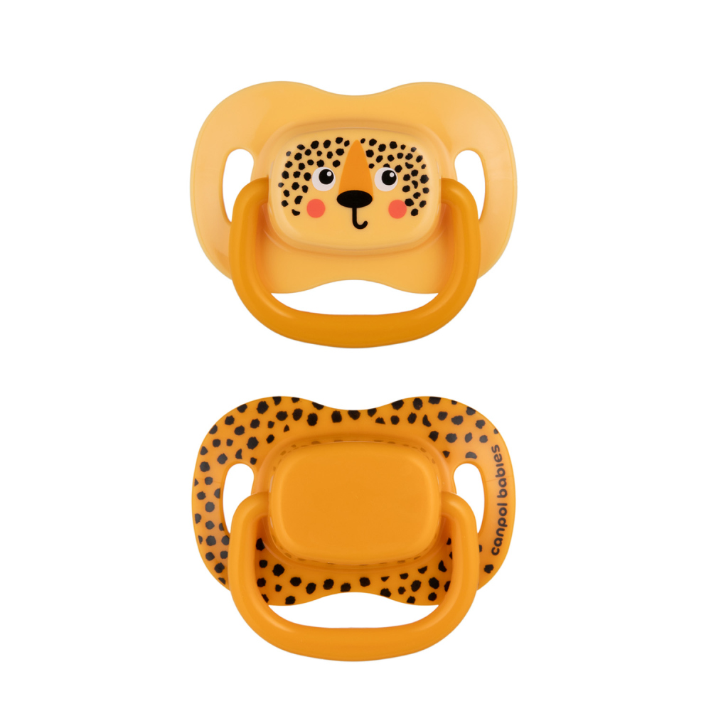 CANPOL BABIES Set de sucettes symétriques en silicone BabiesBoo 6-18m 2 pièces orange