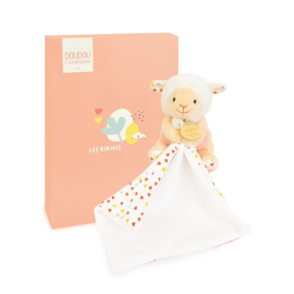 Doudou Pluszowa owieczka z kocykiem 11 cm