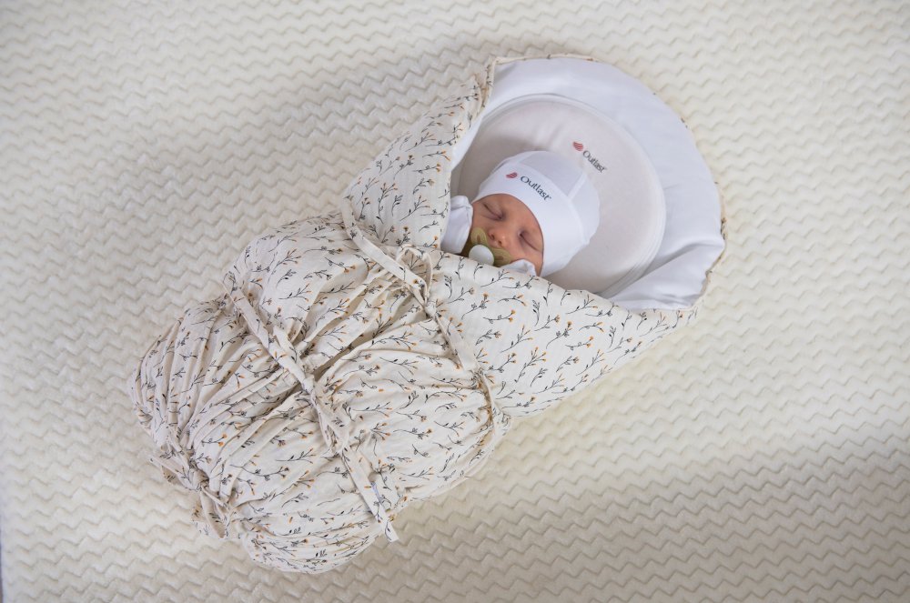 Wickel Puck mit Schnürung, fester Rücken ANGEL - Outlast® - Creme, schwarz-gelbe Zweige – Bild 5