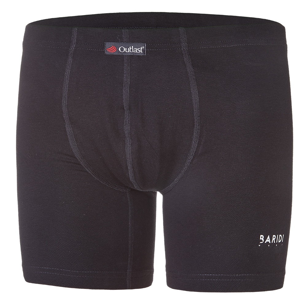 Boxer homme fin couture plate Outlast® - noir 3XL