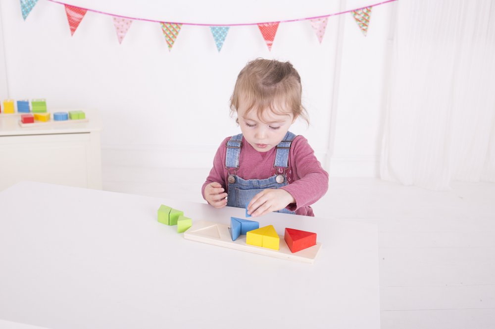 Bigjigs Toys Vkládací puzzle zlomky trojúhelníky (obrázek 4)