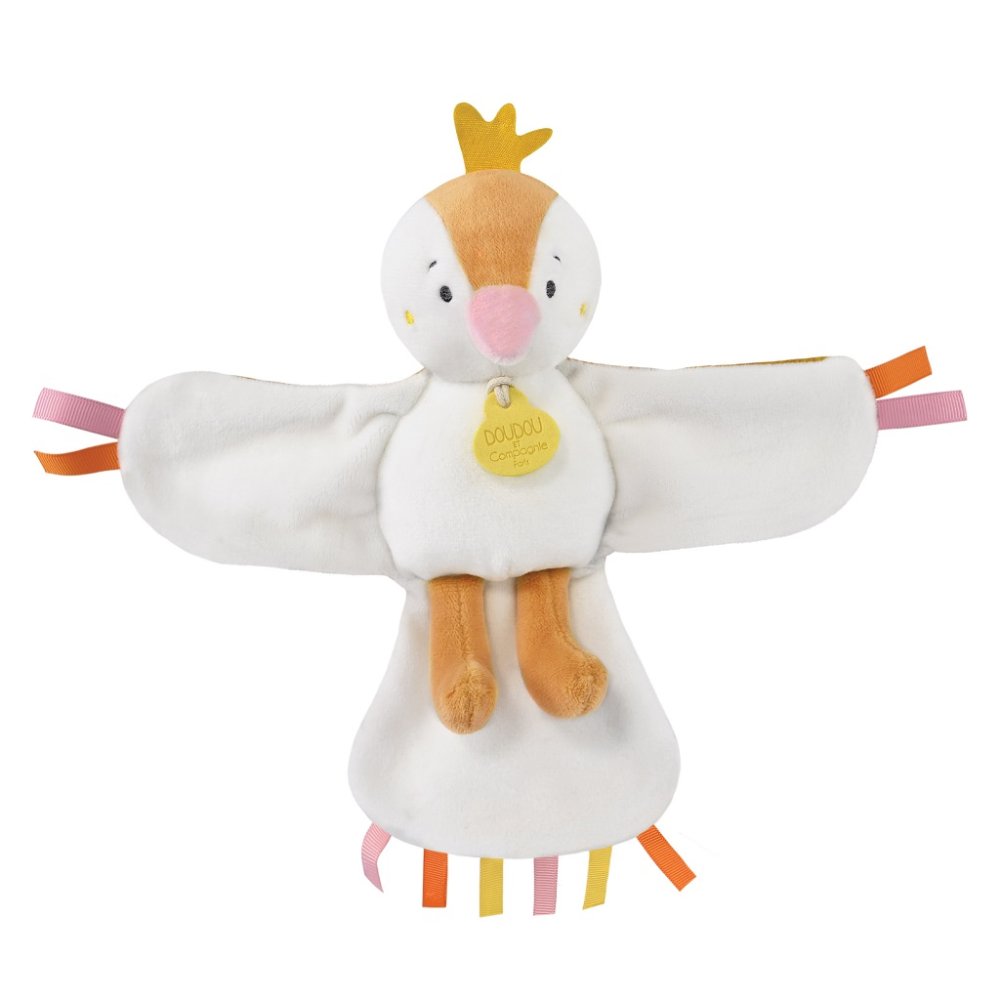 Doudou Dárková sada - hudební plyšová hračka ptáček žlutý 23 cm (obrázek 2)