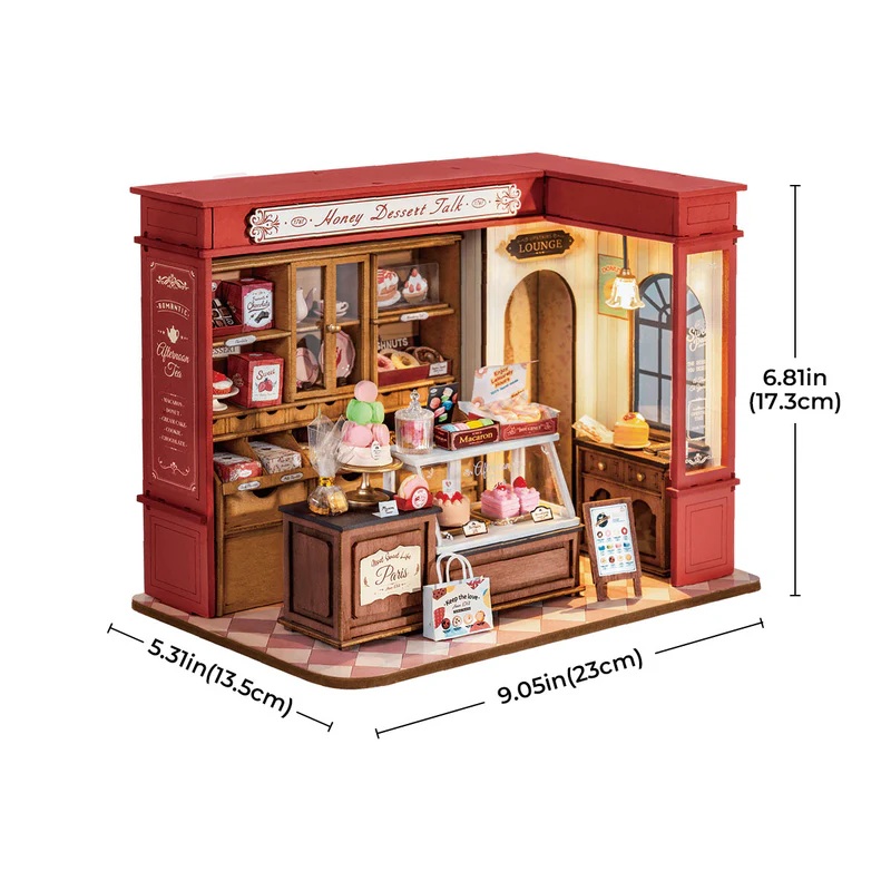 RoboTime 3D dřevěná skládačka Miniatura domečku Medová cukrárna (obrázek 5)