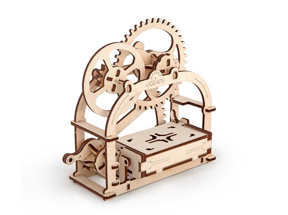 Ugears 3D dřevěné mechanické puzzle Box na vizitky (obrázek 4)