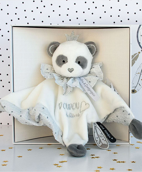 Doudou Dárková sada - plyšový muchláček panda 20 cm (obrázek 6)