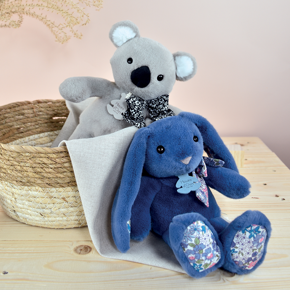 Doudou Histoire d´Ours Plyšový kamarád modrý králíček 25 cm (obrázek 4)