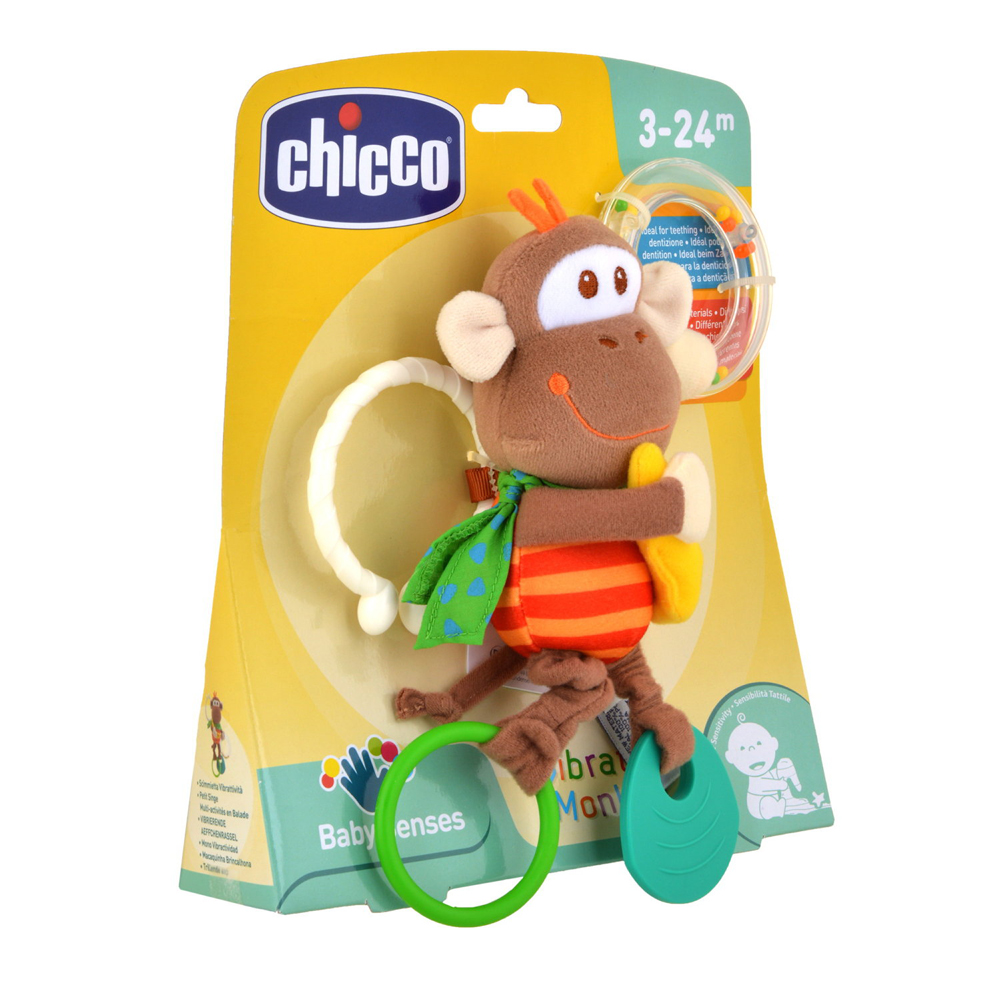 CHICCO Anneau De Dentition/hochet Vibrant Singe 3m+