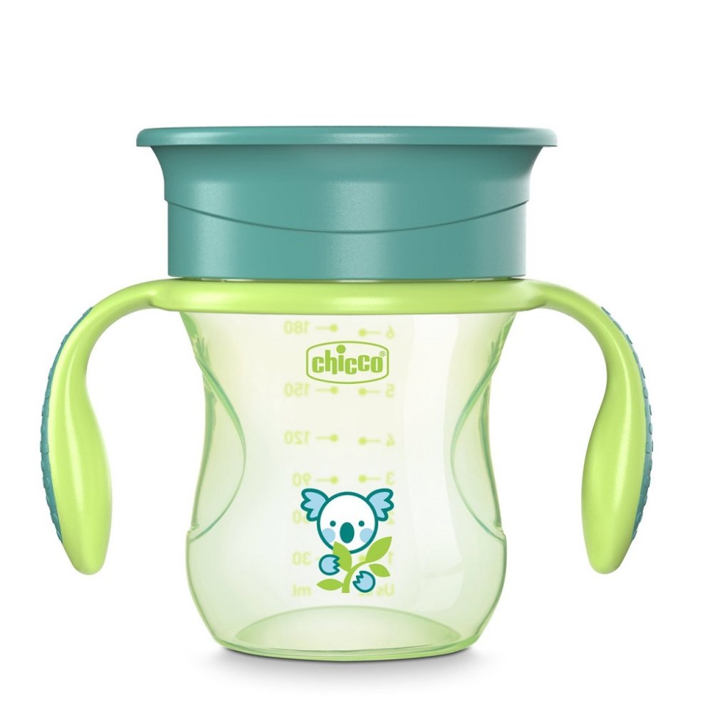 CHICCO Hrneček Perfect 360 S Držadly 200 Ml Zelený 12m+