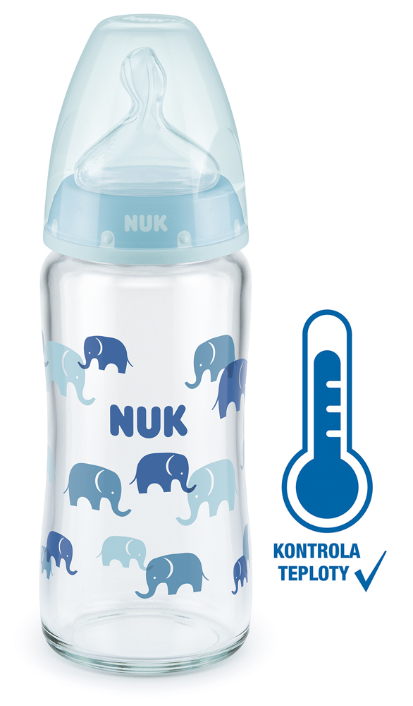 NUK FC+ Glasflasche Mit Temperaturkontrolle 240 Ml - Blau