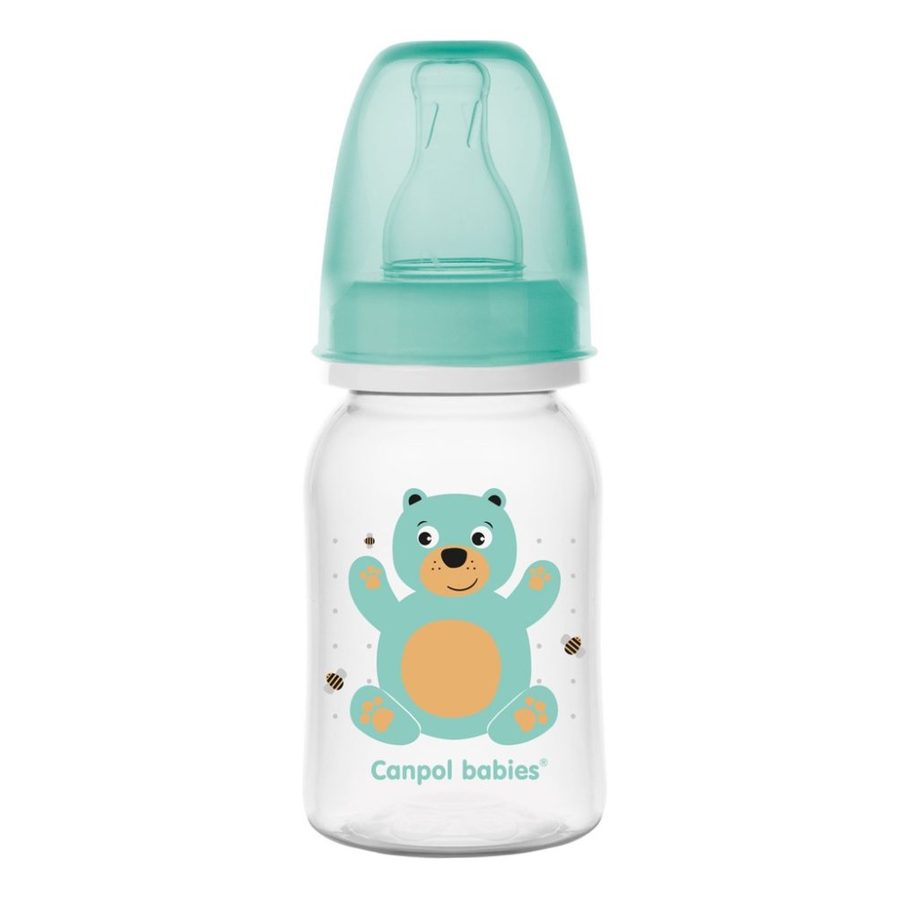 CANPOL BABIES Bottle With CUTE ANIMALS Print 120ml - Green