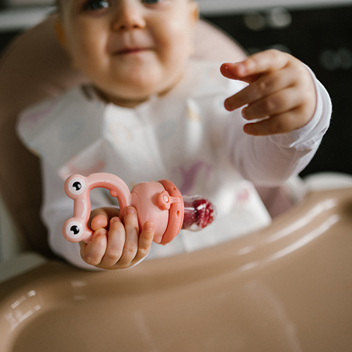 BABYONO Silikon-Schnuller Zum Füttern Von Frog Pink Ab 6 Monaten