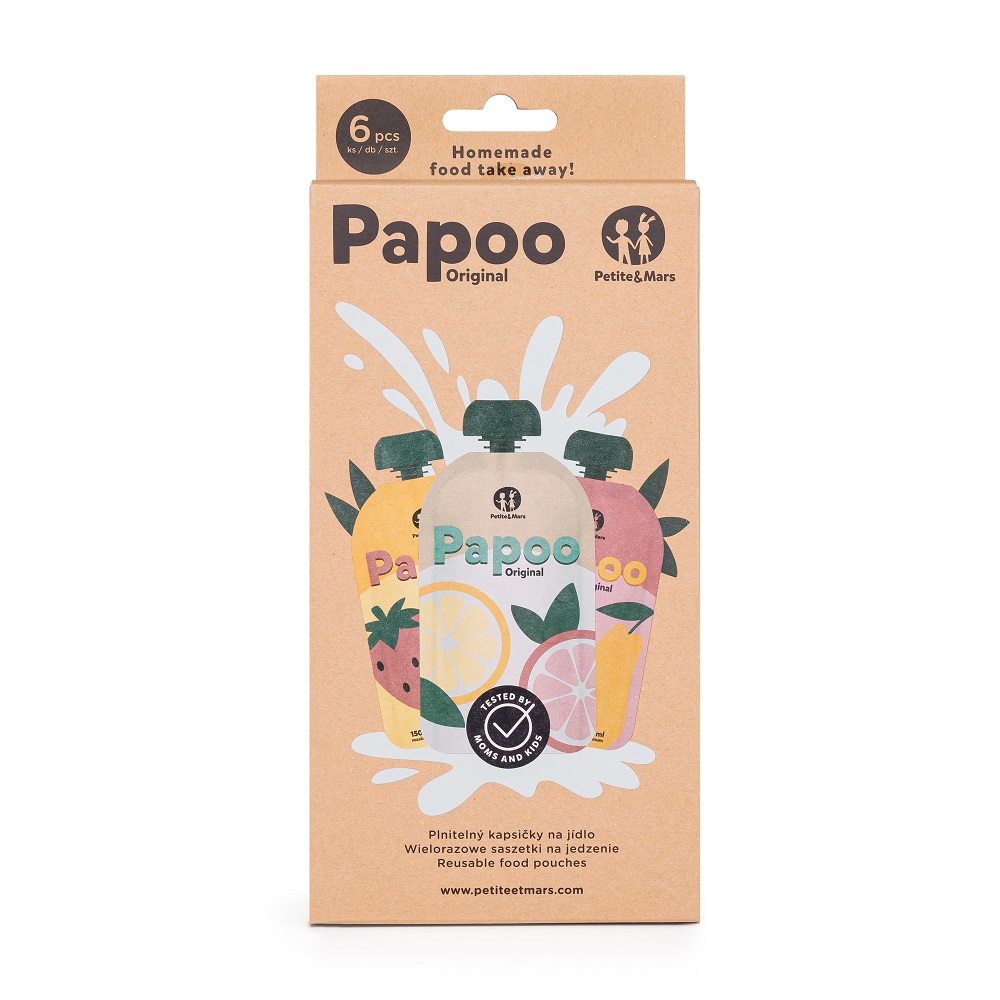 PETITE&MARS Food Pouch Papoo Original - 6 Pcs