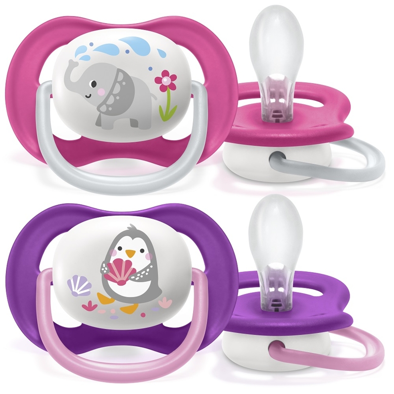 Philips AVENT Ciuccio Ultra Air Animal 6-18m Ragazza, 2 Pz