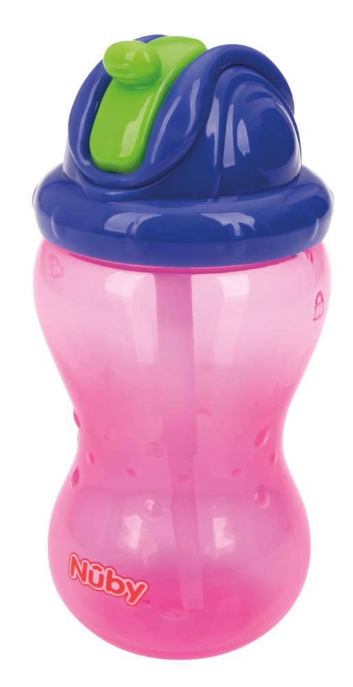 NUBY Mug Non Coulant Avec Paille Pliable Et 360 Ml, 12 M+ Rouge