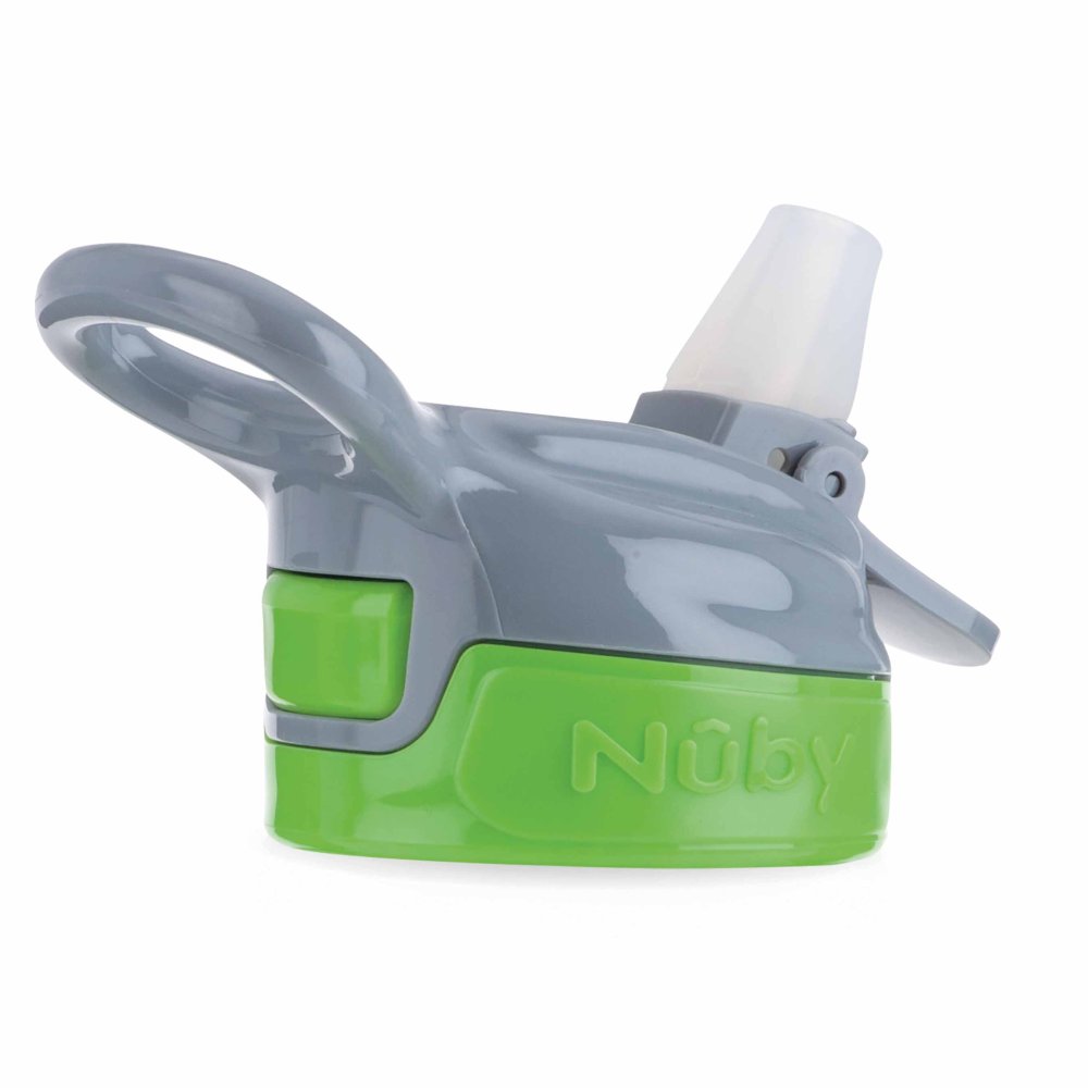 NUBY Gourde De Sport Avec Paille Pliable Souple 360 Ml, Vert, 3+