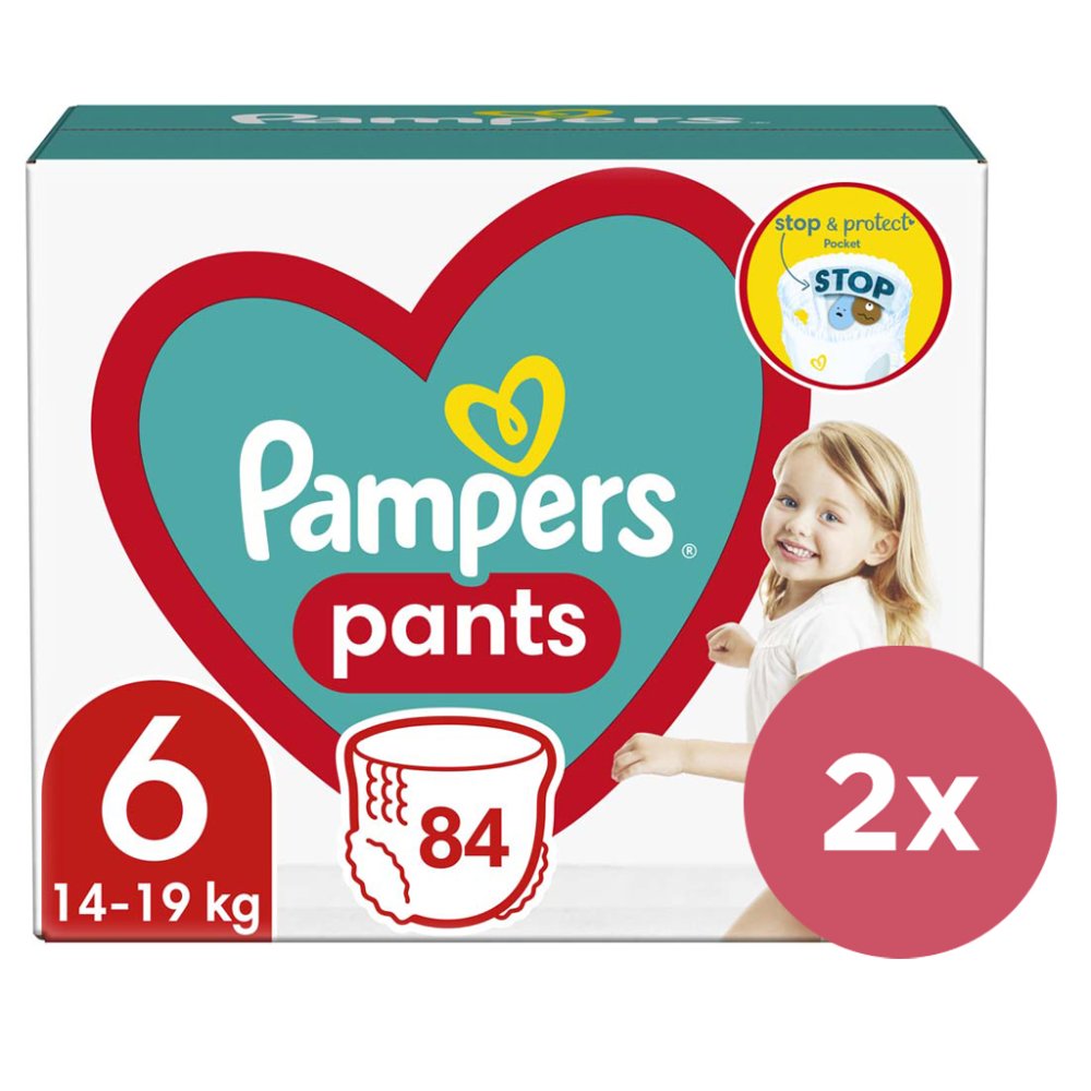 2x PAMPERS Pantaloni Chiloți Scutec De Unică Folosință 6 (15 Kg+) 84 Buc - MEGA PACK