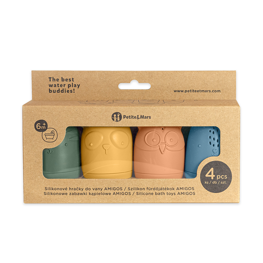 PETITE&MARS Giochi in silicone per acqua AMIGOS 4 pz 6m+ - immagine 6
