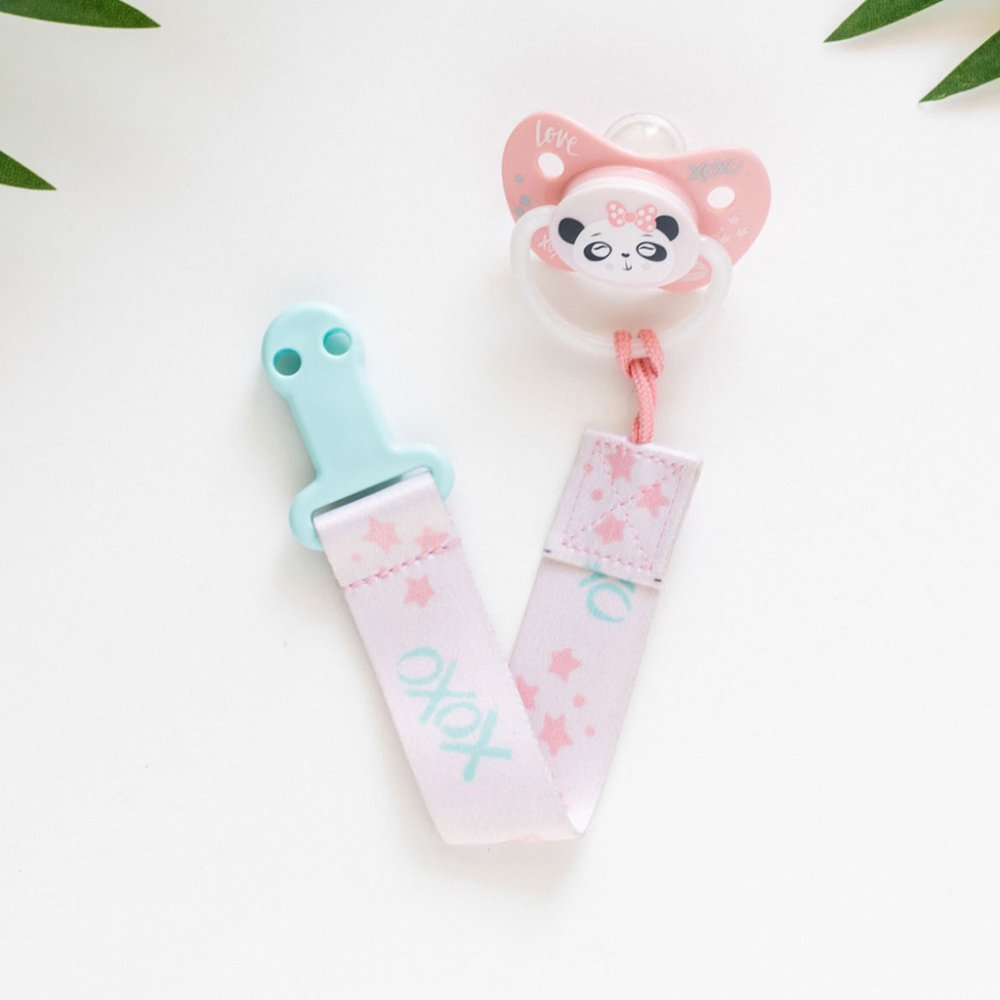 CANPOL BABIES Nastro ciuccio con clip Animali esotici rosa - immagine 3