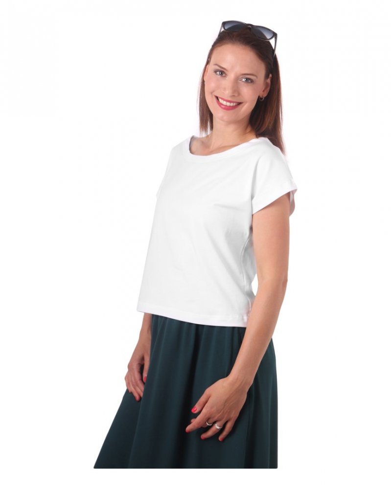 Maglietta crop top Edita, bianco L/XL - immagine 4