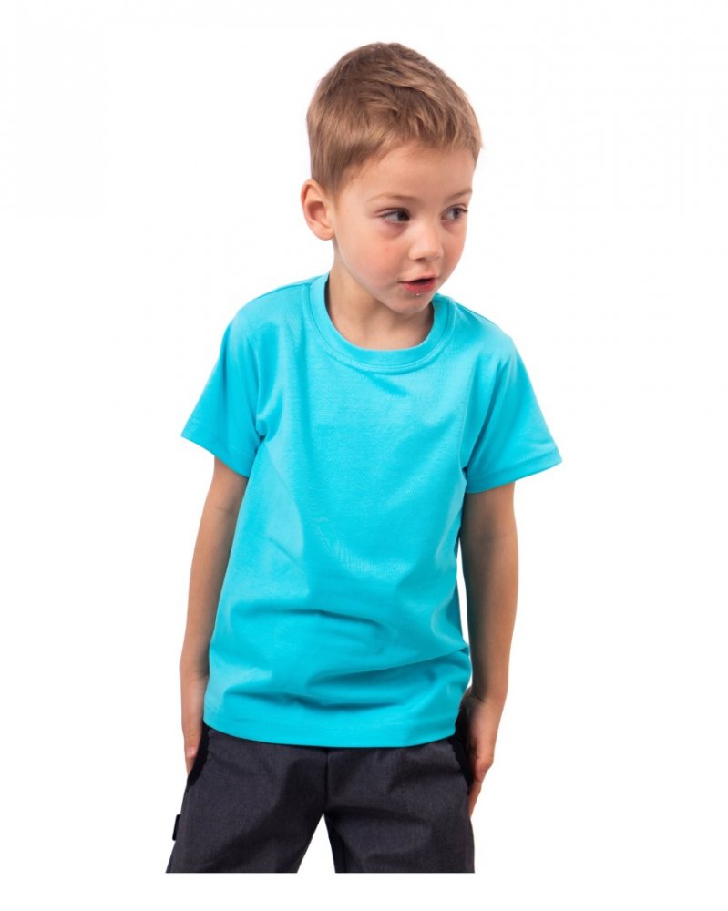 T-shirt pour enfants, manches courtes, turquoise 104