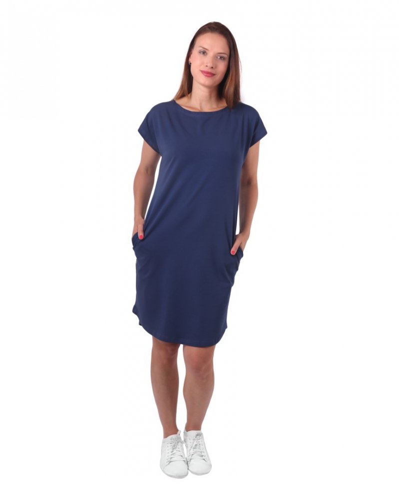Abito da donna Zoe con tasche, vestibilità ampia, blu jeans S/M - immagine 5
