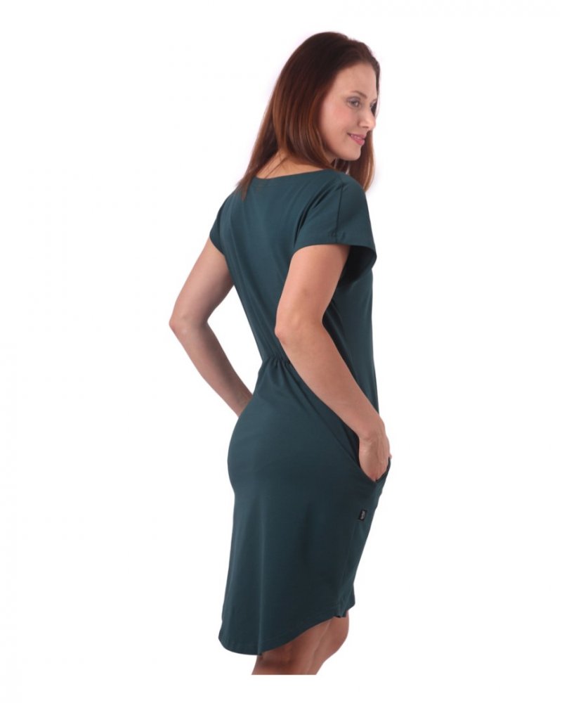 Abito Zoe da donna con tasche, vestibilità ampia, verde bottiglia L/XL - immagine 3