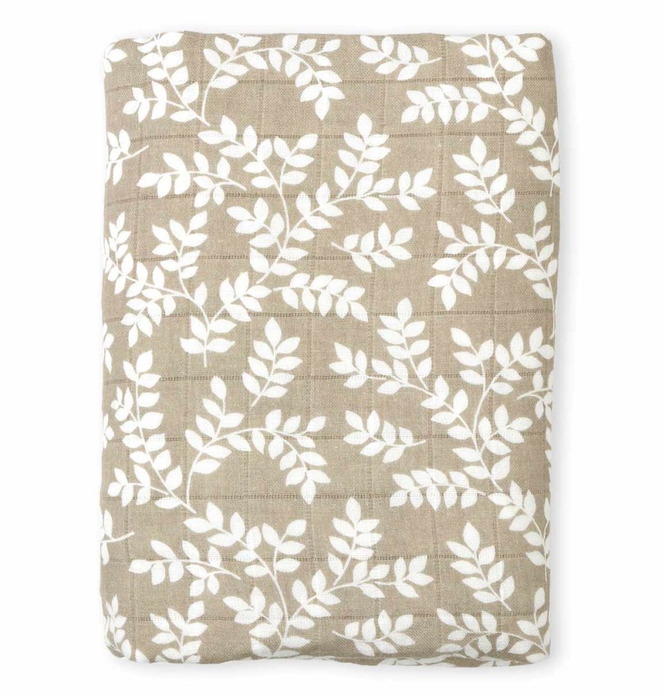 A Little Lovely Company - Muslinhandduk XL, löv - taupe