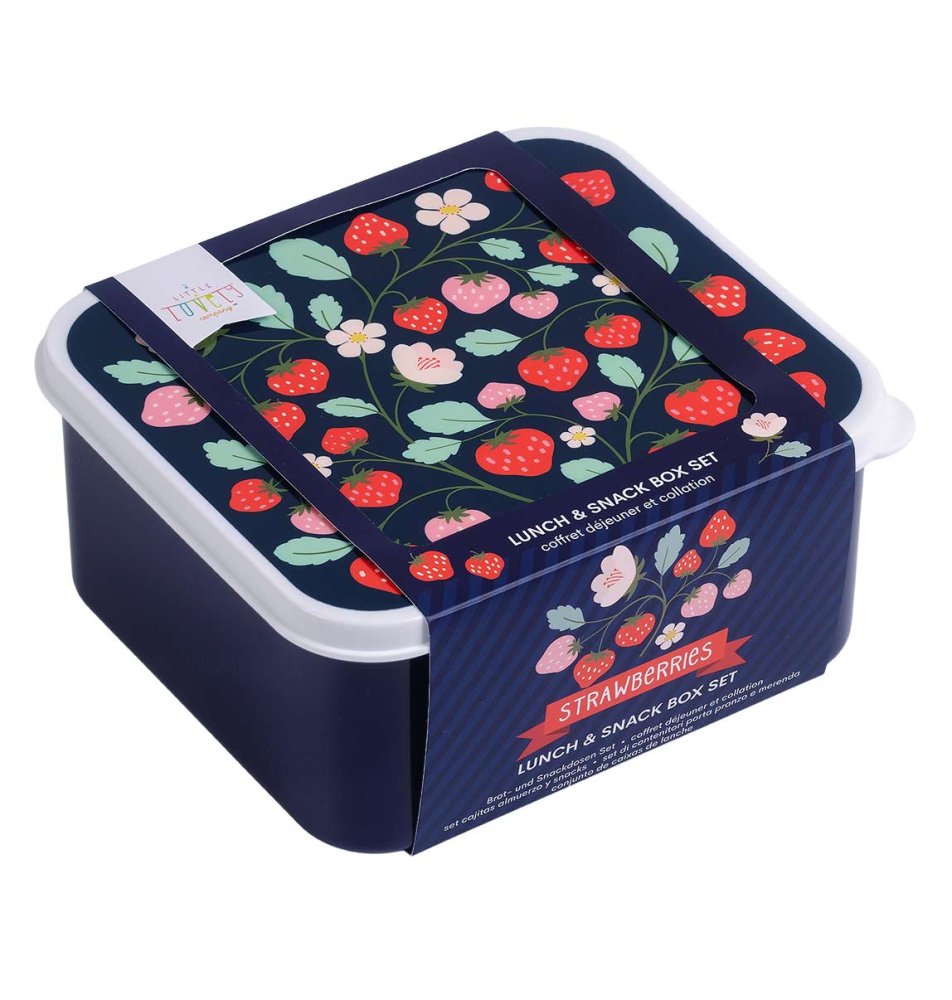 A Little Lovely Company - Set di quattro contenitori per snack - fragole - immagine 4